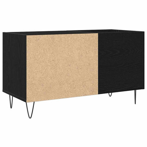 vidaXL Record Cabinet Black oak 85 x 38 x 48 cm Engineered Wood