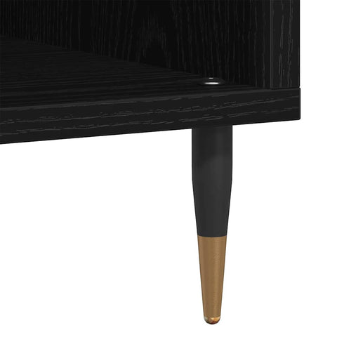 vidaXL Record Cabinet Black oak 100 x 38 x 48 cm Engineered Wood