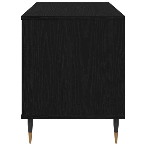 vidaXL Record Cabinet Black oak 100 x 38 x 48 cm Engineered Wood