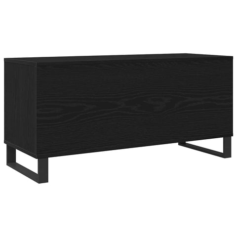 vidaXL Record Cabinet Black oak 100 x 38 x 48 cm Engineered Wood