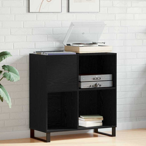 vidaXL Record Cabinet Black oak 85 x 38 x 89 cm Engineered Wood