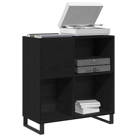 vidaXL Record Cabinet Black oak 85 x 38 x 89 cm Engineered Wood
