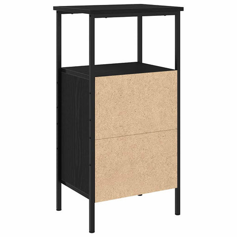 vidaXL Bedside Cabinet Black oak 41 x 31 x 80 cm Engineered wood