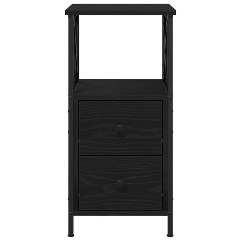 vidaXL Bedside Cabinet with Drawer 2 pcs Black oak 34 x 35.5 x 70 cm