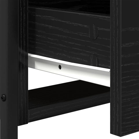 vidaXL Bedside Cabinet with Drawer Black oak 44 x 45 x 60 cm