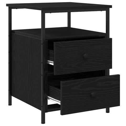 vidaXL Bedside Cabinet with Drawer Black oak 44 x 45 x 60 cm