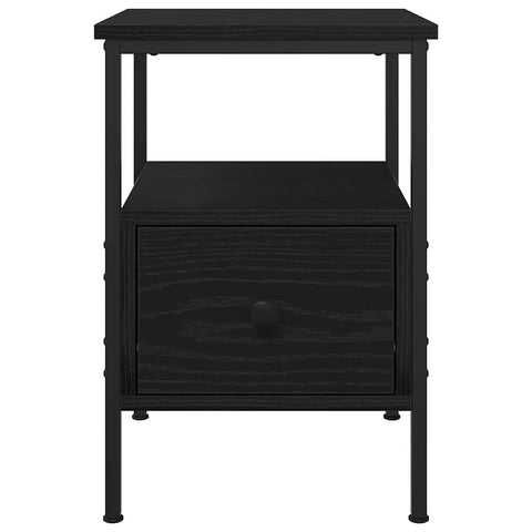 vidaXL Bedside Cabinet with Drawer 2 pcs Black oak 34 x 36 x 50 cm