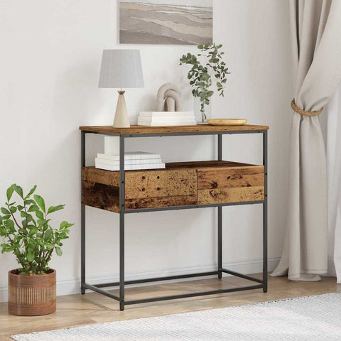 vidaXL Console Table Old Wood 75x40x75 cm Engineered Wood and Steel