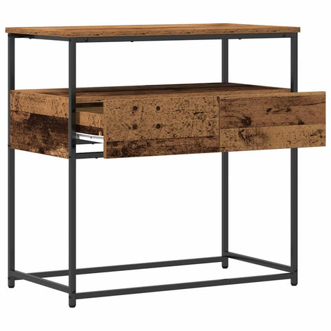 vidaXL Console Table with Drawer Old Wood 75 x 40 x 75 cm