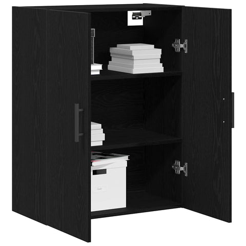 vidaXL Wall-mounted Cabinet Wall-mounted Black oak 69.5 x 34 x 90 cm