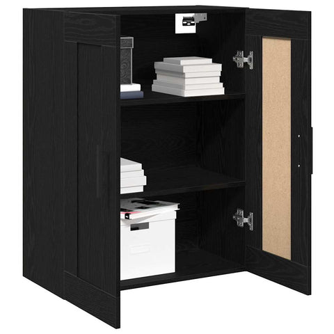 vidaXL Wall-mounted Cabinet Wall-mounted Black oak 69.5 x 34 x 90 cm