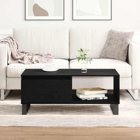vidaXL Coffee Table Black oak 90 x 50 x 36.5 cm Engineered wood