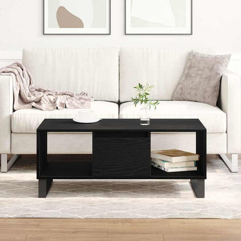 vidaXL Coffee Table Black oak 90 x 50 x 36.5 cm Engineered wood