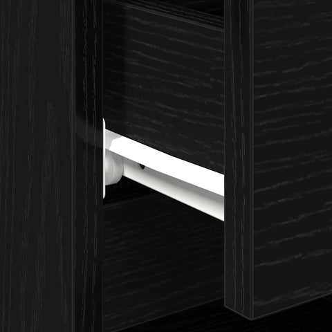 vidaXL Bedside Cabinet with Drawer 2 pcs Black oak