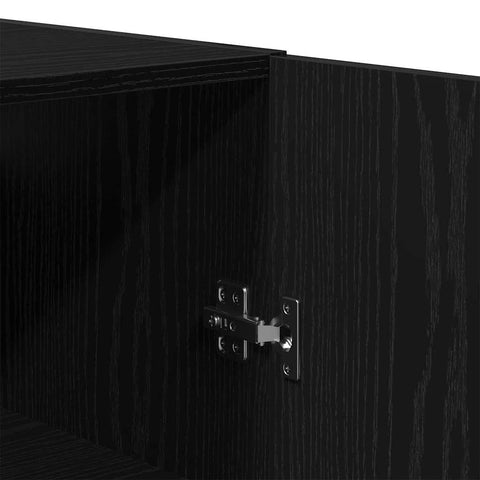 vidaXL Wall-Mounted Cabinet Wall-mounted Black oak 69.5 x 34 x 180 cm
