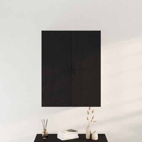 vidaXL Wall-Mounted Cabinet Wall-mounted Black oak 69.5 x 34 x 180 cm