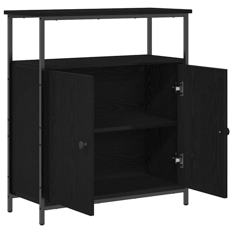 vidaXL Sideboard Black oak 70 x 30 x 80 cm Engineered wood