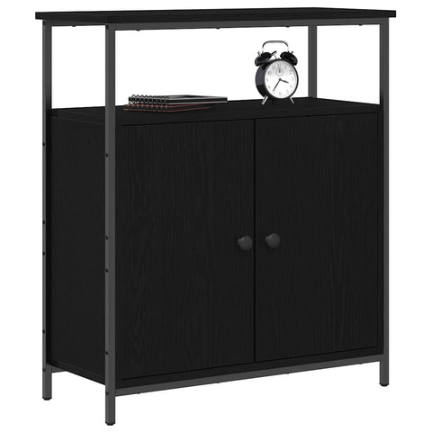 vidaXL Sideboard Black oak 70 x 30 x 80 cm Engineered wood