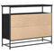 vidaXL Sideboard Black oak 100 x 35 x 80 cm Engineered wood