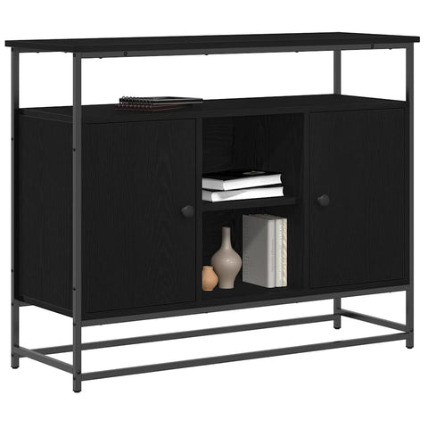 vidaXL Sideboard Black oak 100 x 35 x 80 cm Engineered wood