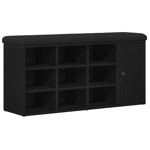 vidaXL Shoe Bench with Drawer Black 100 x 30 x 48 cm Engineered wood