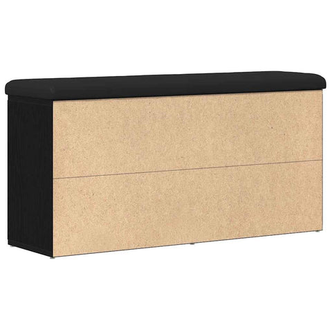 vidaXL Shoe Bench with Drawer Black 100 x 30 x 48 cm Engineered wood
