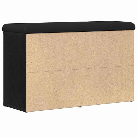 vidaXL Shoe Bench with Storage Black 80 x 30 x 48 cm Engineered wood