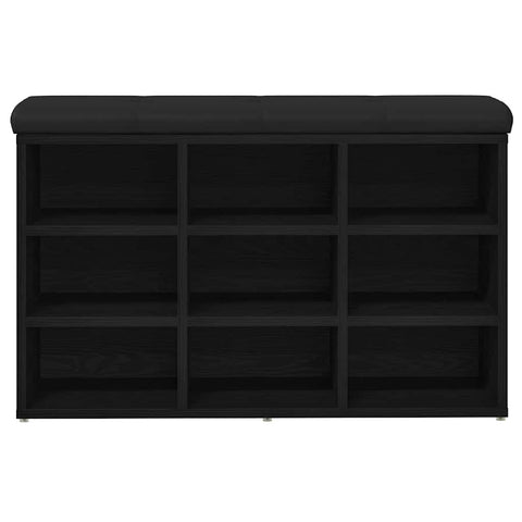 vidaXL Shoe Bench with Storage Black 80 x 30 x 48 cm Engineered wood