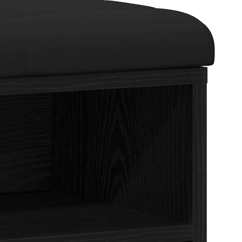 vidaXL Shoe Bench with Storage Black 100 x 30 x 48 cm Engineered wood