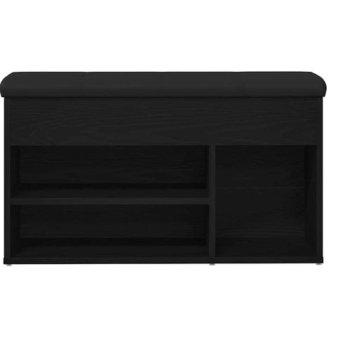 vidaXL Shoe Bench with Storage Black 80 x 30 x 45 cm Engineered wood
