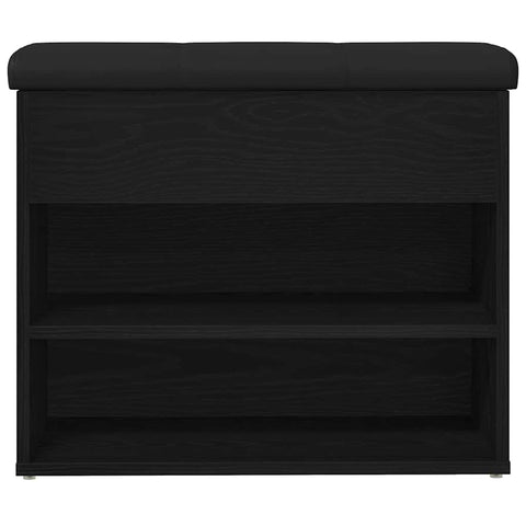 vidaXL Shoe Bench with Storage Black 60 x 30 x 48 cm Engineered wood