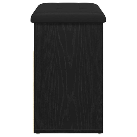 vidaXL Shoe Bench with Storage Black 60 x 30 x 48 cm Engineered wood