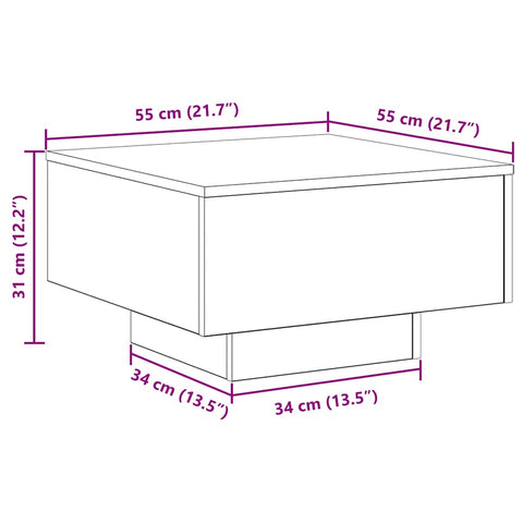 vidaXL Coffee Table Artisan Oak 55 x 55 x 31 cm