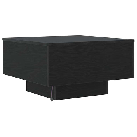 vidaXL Coffee Table with LED Lights Black Oak 55x55x31 cm