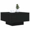 vidaXL Coffee Table with LED Lights Black Oak 55x55x31 cm