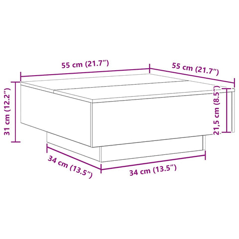 vidaXL Coffee Table Artisan Oak 80 x 80 x 31 cm Engineered Wood