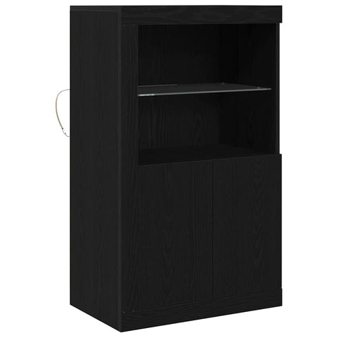 vidaXL Side Cabinet Black oak 60.5 x 37 x 100 cm Engineered Wood