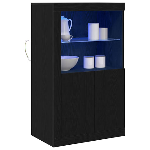 vidaXL Side Cabinet Black oak 60.5 x 37 x 100 cm Engineered Wood