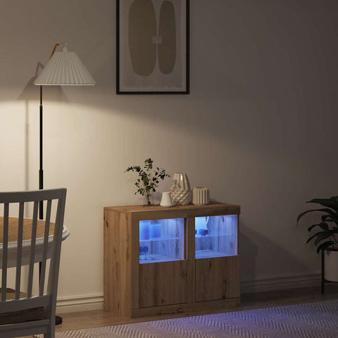 vidaXL Side Cabinet 2 pcs Artisan oak 41 x 37 x 67 cm Engineered Wood