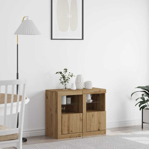 vidaXL Side Cabinet 2 pcs Artisan oak 41 x 37 x 67 cm Engineered Wood