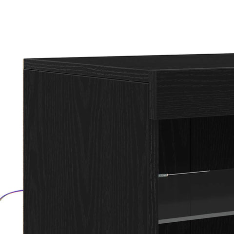 vidaXL Sideboard Black oak 41 x 37 x 67 cm Engineered wood