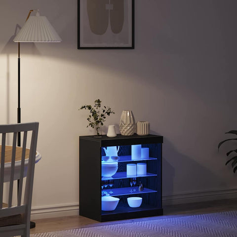 vidaXL Sideboard Black Oak 60.5 x 37 x 67 cm Engineered Wood