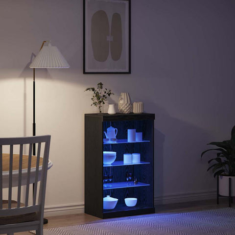vidaXL Sideboard Black Oak 60.5 x 37 x 100 cm Engineered Wood