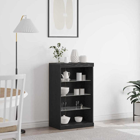 vidaXL Sideboard Black Oak 60.5 x 37 x 100 cm Engineered Wood