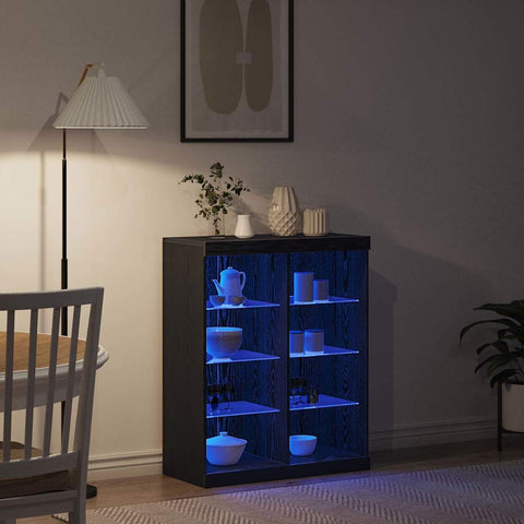 vidaXL Sideboard Black oak 41 x 37 x 100 cm Engineered Wood
