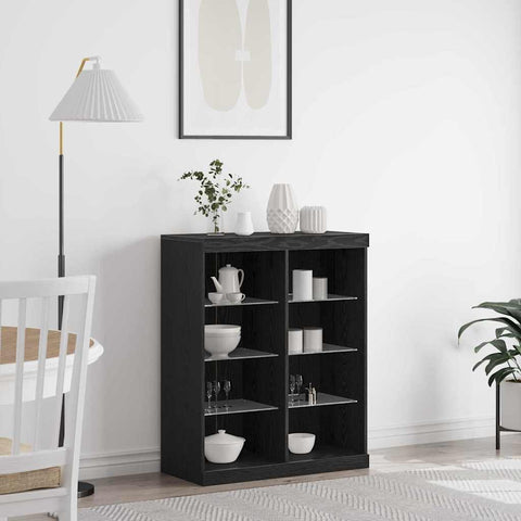 vidaXL Sideboard Black oak 41 x 37 x 100 cm Engineered Wood