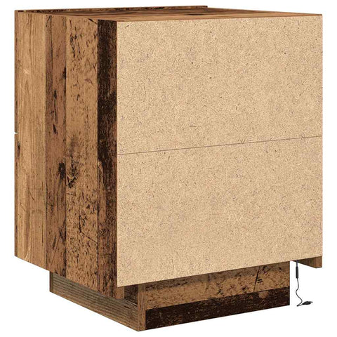 vidaXL Bedside Cabinet with Drawer with 2 pcs Old Wood 45 x 40 x 55 cm