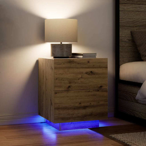 vidaXL Bedside Cabinet with Drawer 2 pcs Artisan oak
