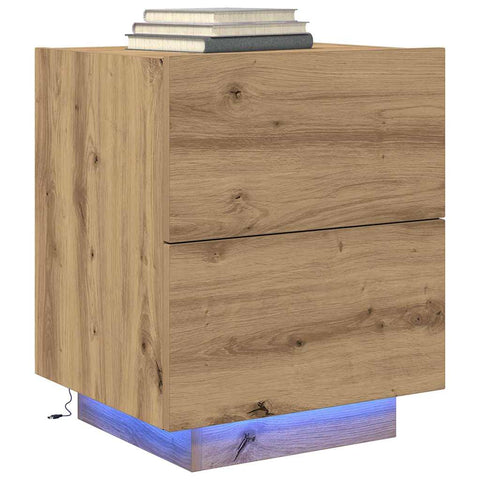 vidaXL Bedside Cabinet with Drawer 2 pcs Artisan oak