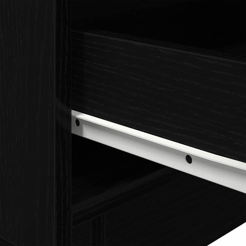 vidaXL Bedside Cabinet with Drawer 2 pcs Black Oak 45 x 40 x 55 cm